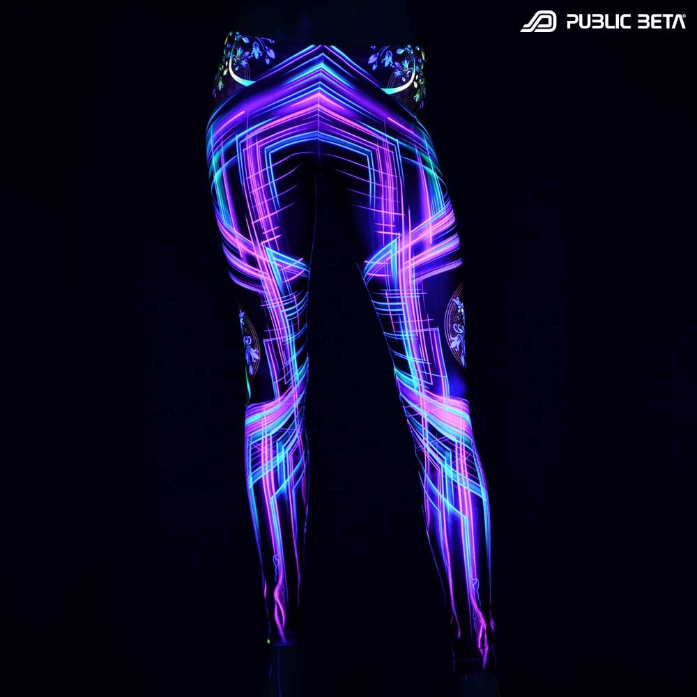 Psytrance Leggings in blacklight perfect yoga wear
