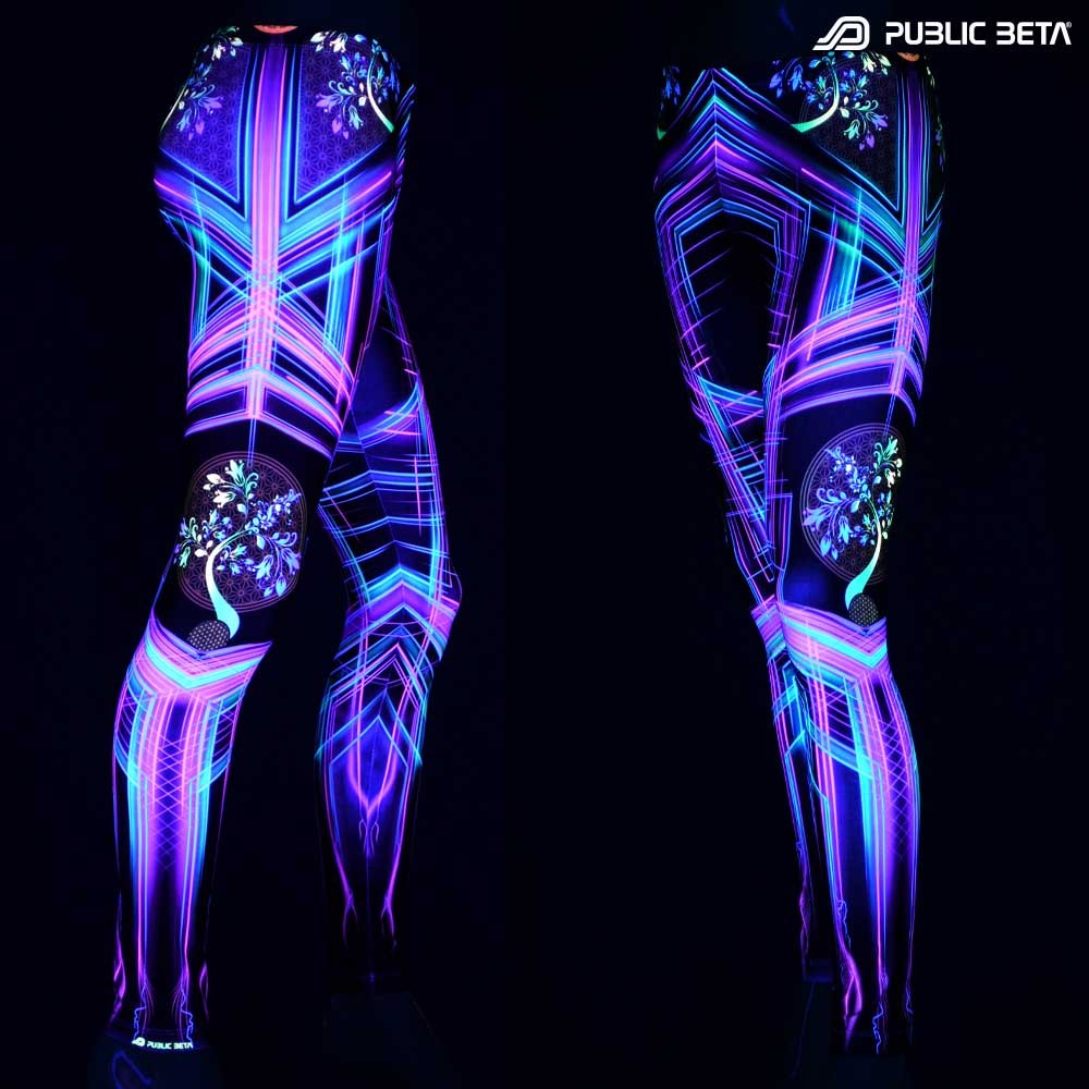 Psytrance Leggings in blacklight perfect yoga wear