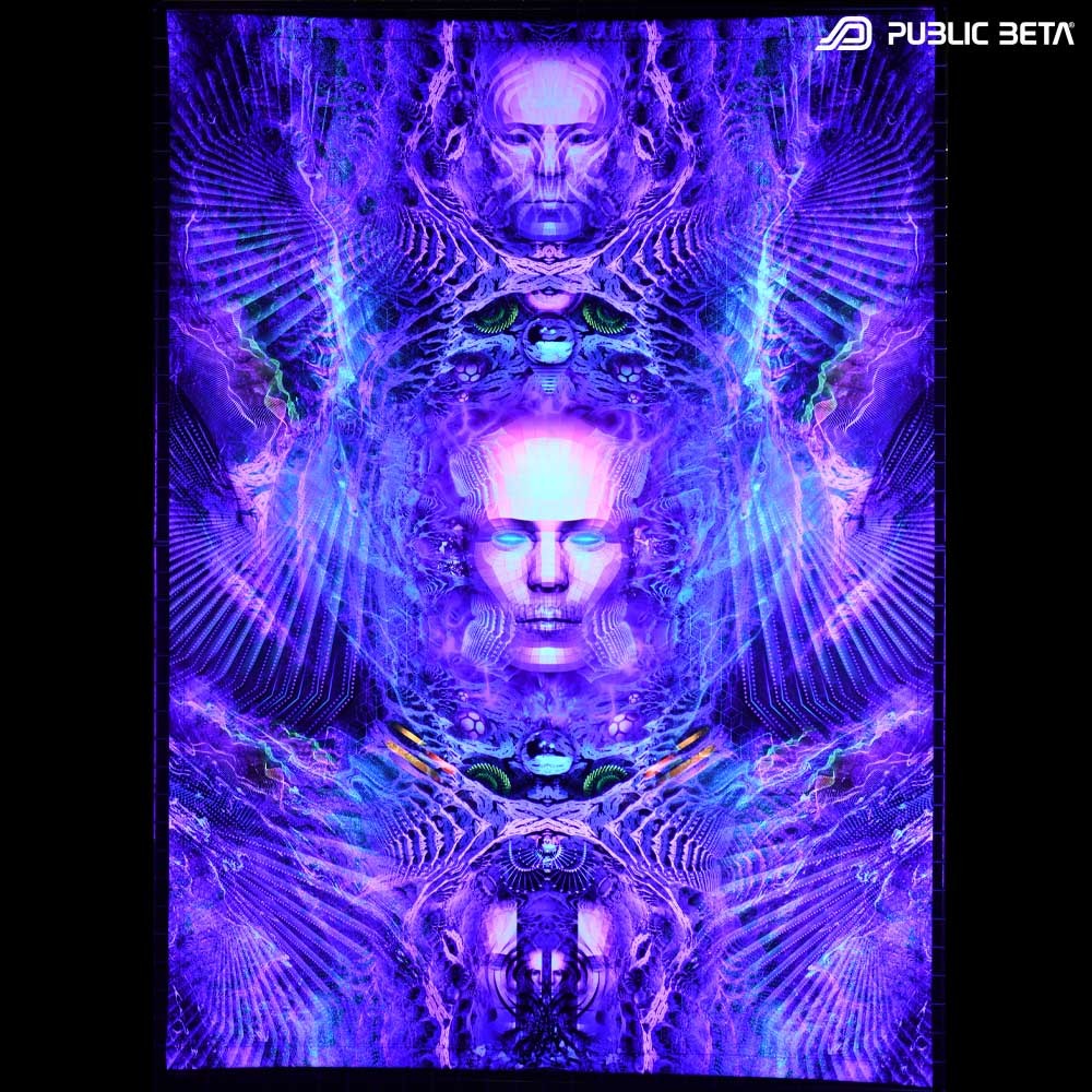 Blacklight Active Digital Printed Wallhanging. Psychedelic Blacklight Art. Higy quality print made in Hungary!