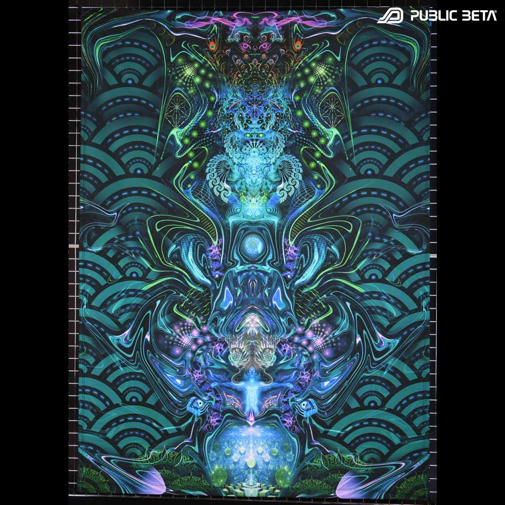 Blacklight Active Digital Printed Wallhanging. Psychedelic Blacklight Art. Higy quality print made in Hungary!