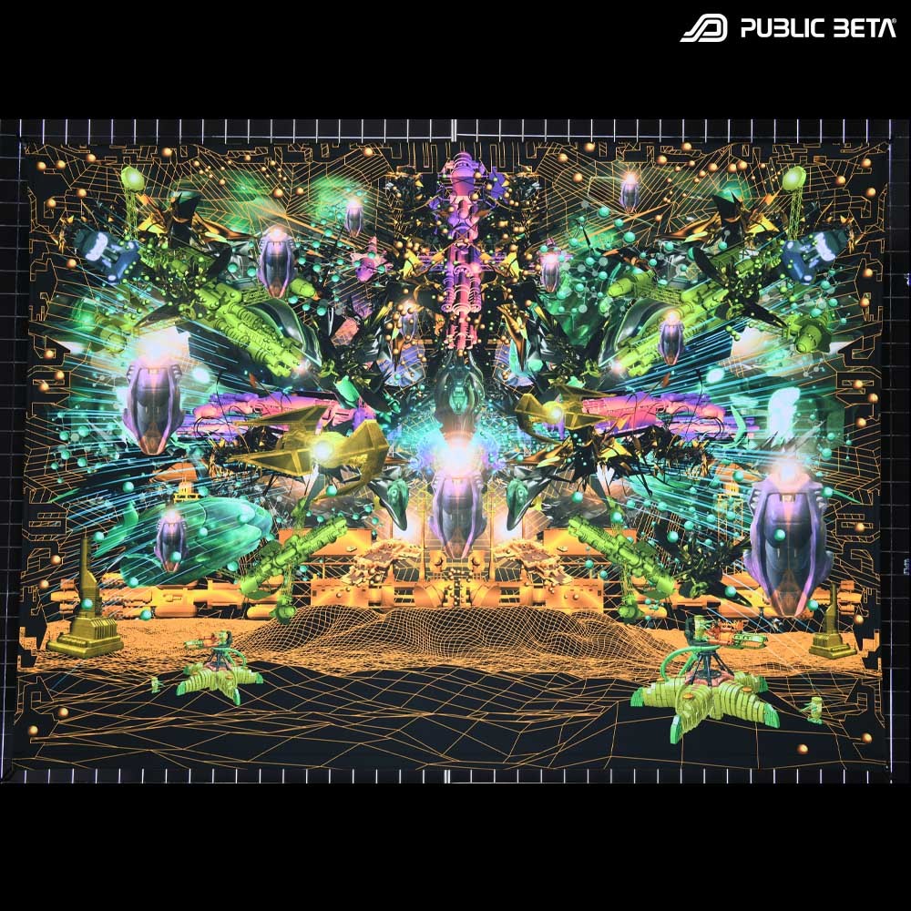 Blacklight Active Digital Printed Wallhanging. Psychedelic Blacklight Art. Higy quality print made in Hungary!
