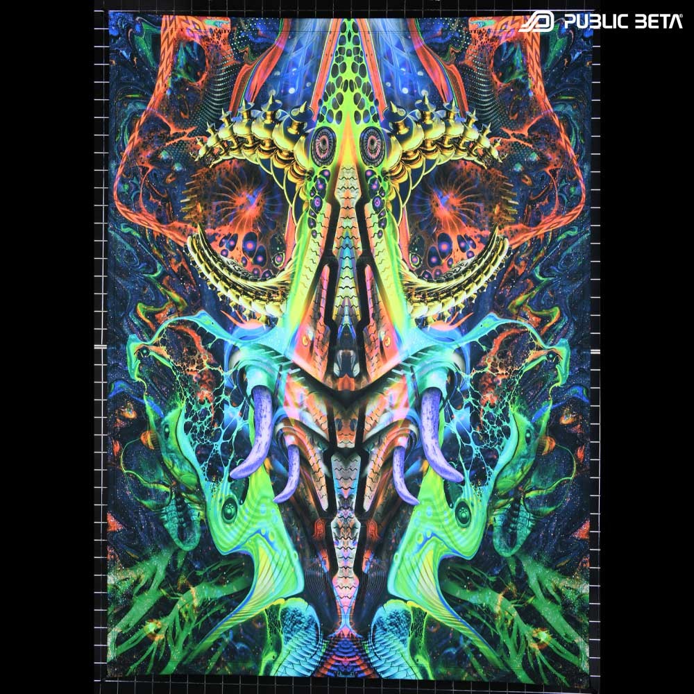 Blacklight Psydeco. Glow in Blacklight Digital Print.