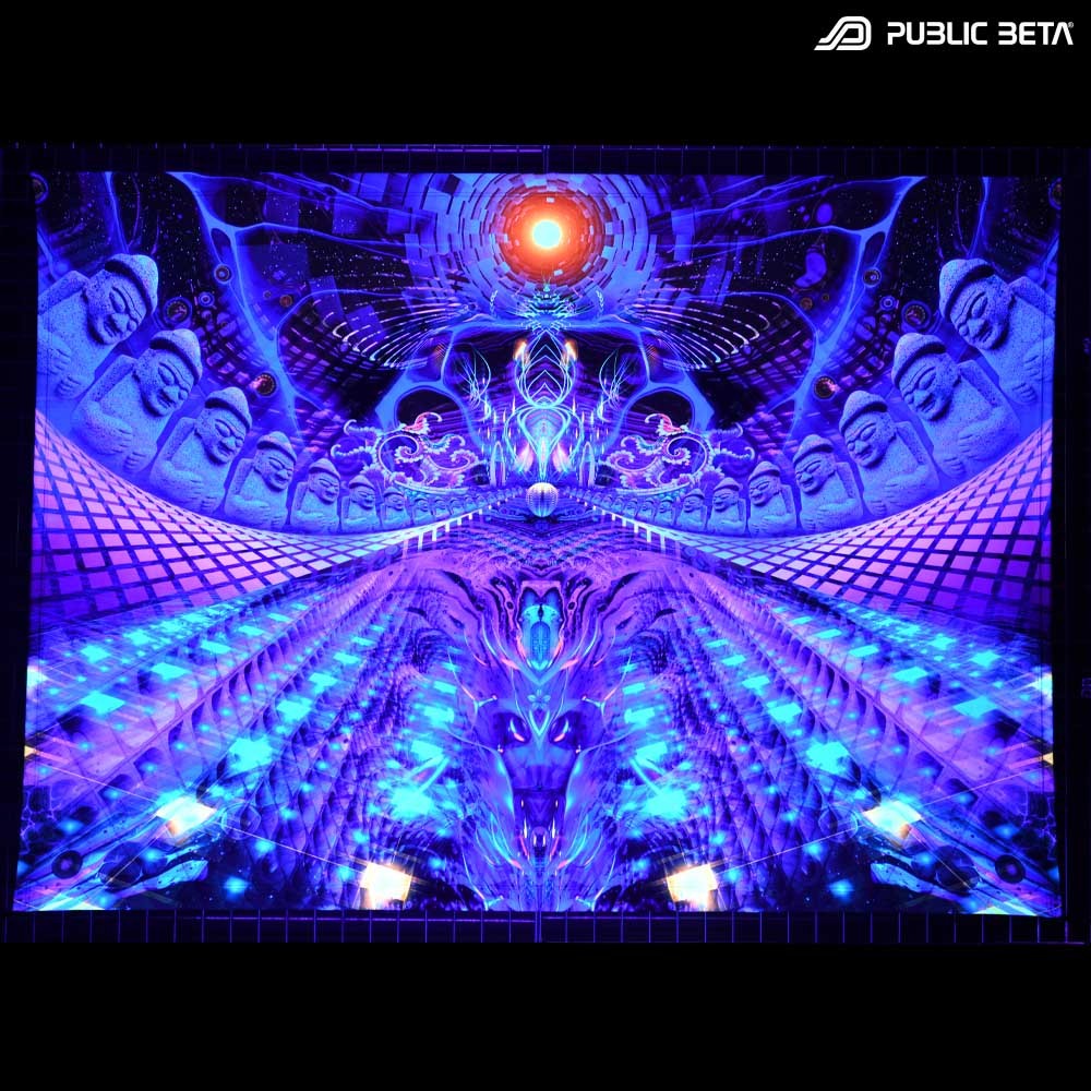 Blacklight Psydeco. Glow in Blacklight Digital Print.