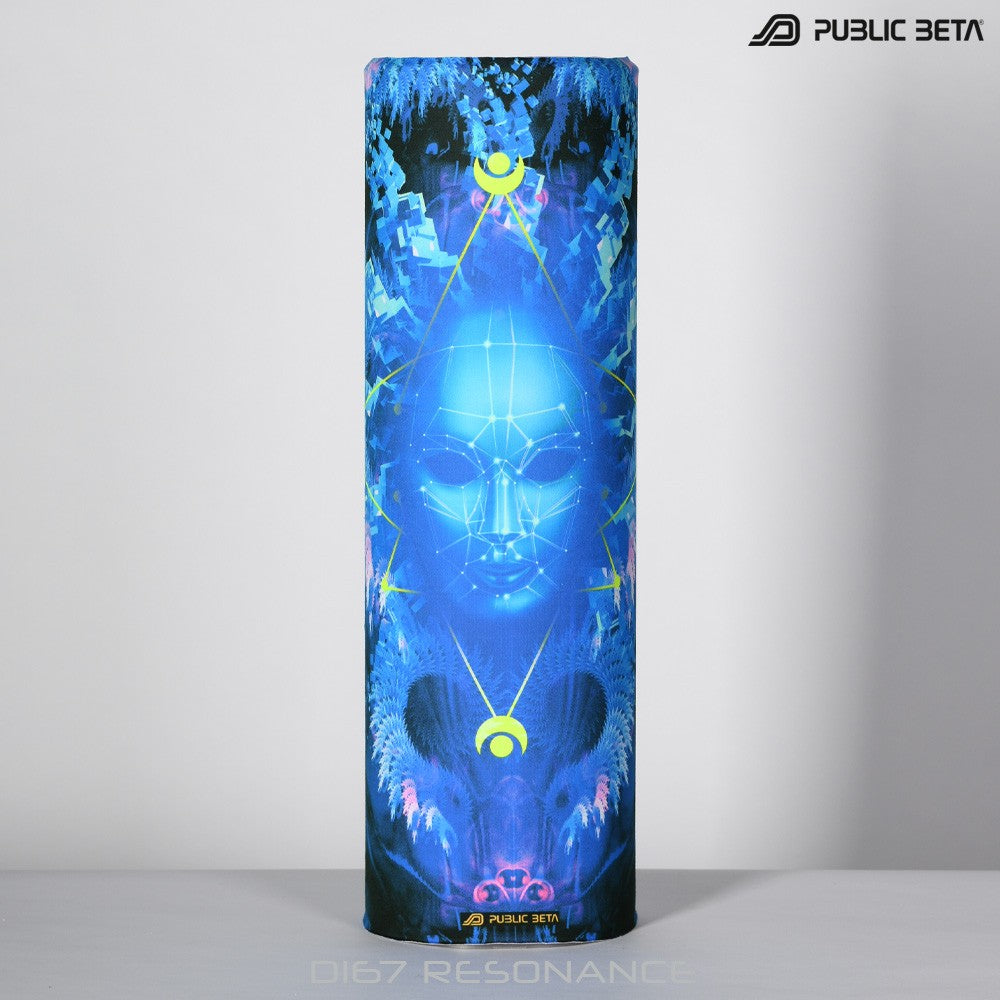 Resonance by Public Beta Wear Psywear. Psytrance Festival Accessories. Glow in Blacklight Tube Bandana.