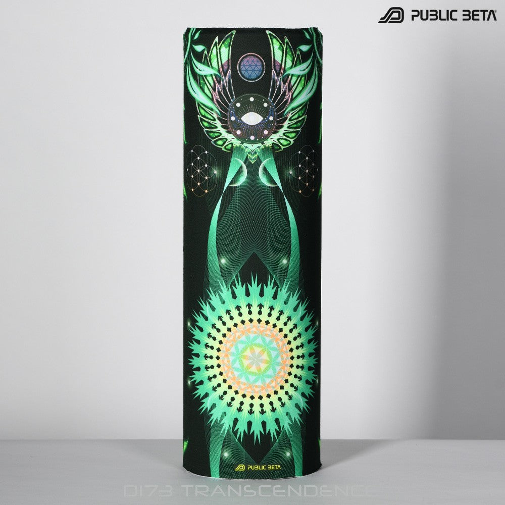 Public Beta Wear Transcendence Psywear. Psytrance Festival Accessories. Glow in Blacklight Tube Bandana.