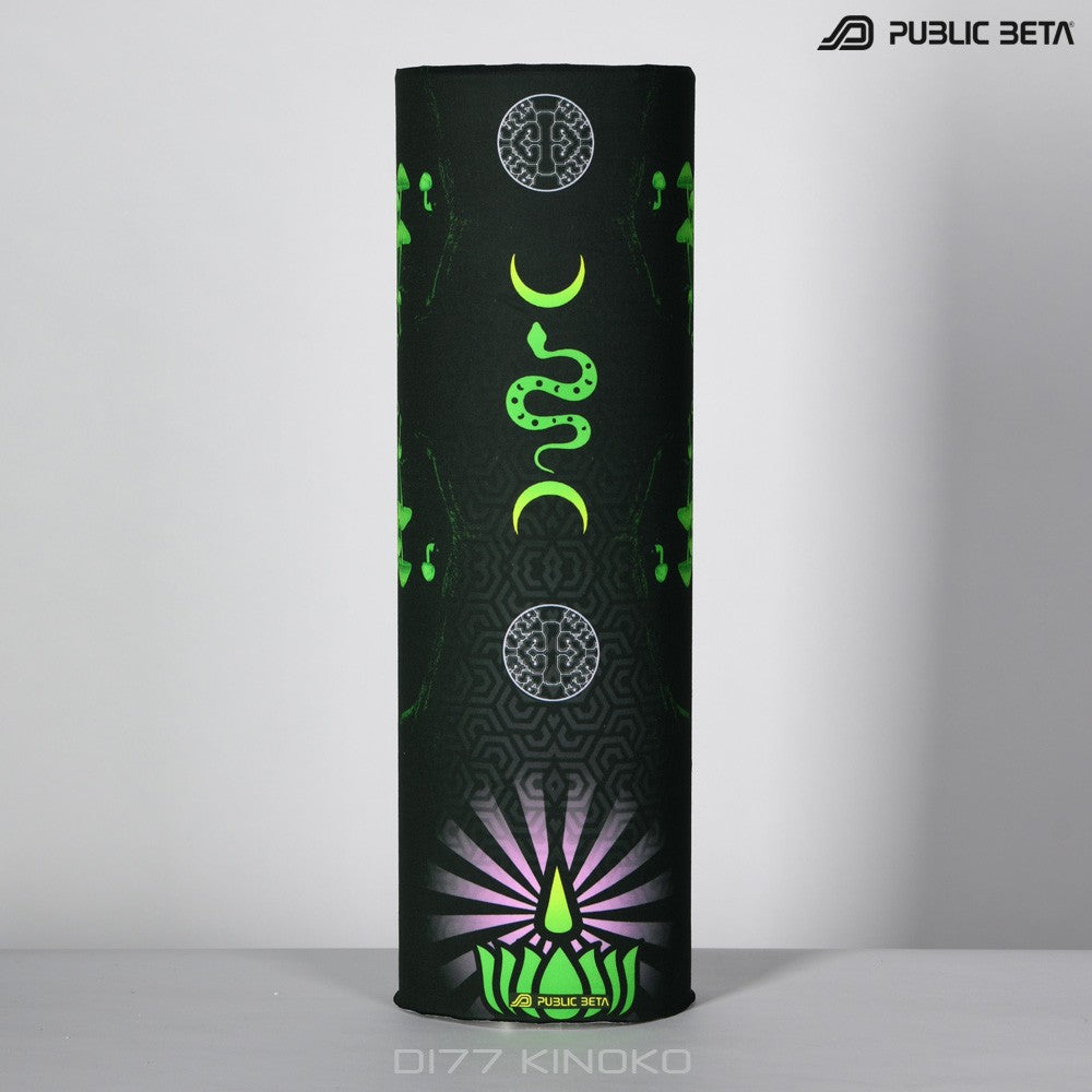 Public Beta Wear Kinoko Psywear. Psytrance Festival Accessories. Glow in Blacklight Tube Bandana.