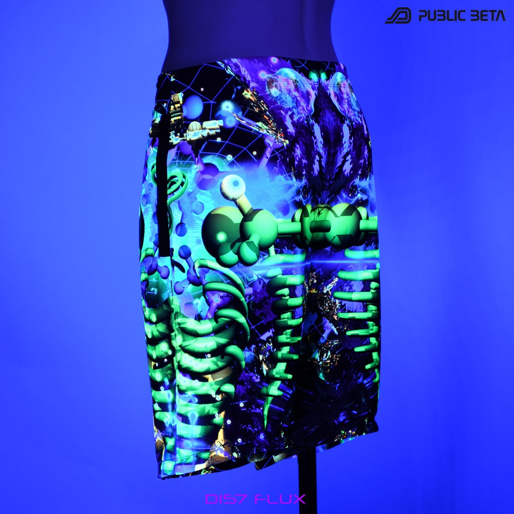 Flux D157 UV / Glow in Blacklight Beach Shorts