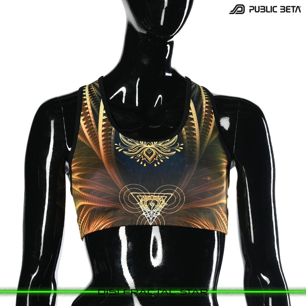 Fractal Star Psychedelc Clothing for Psychedelic Yogis, UV Active prints by Public Beta Wear