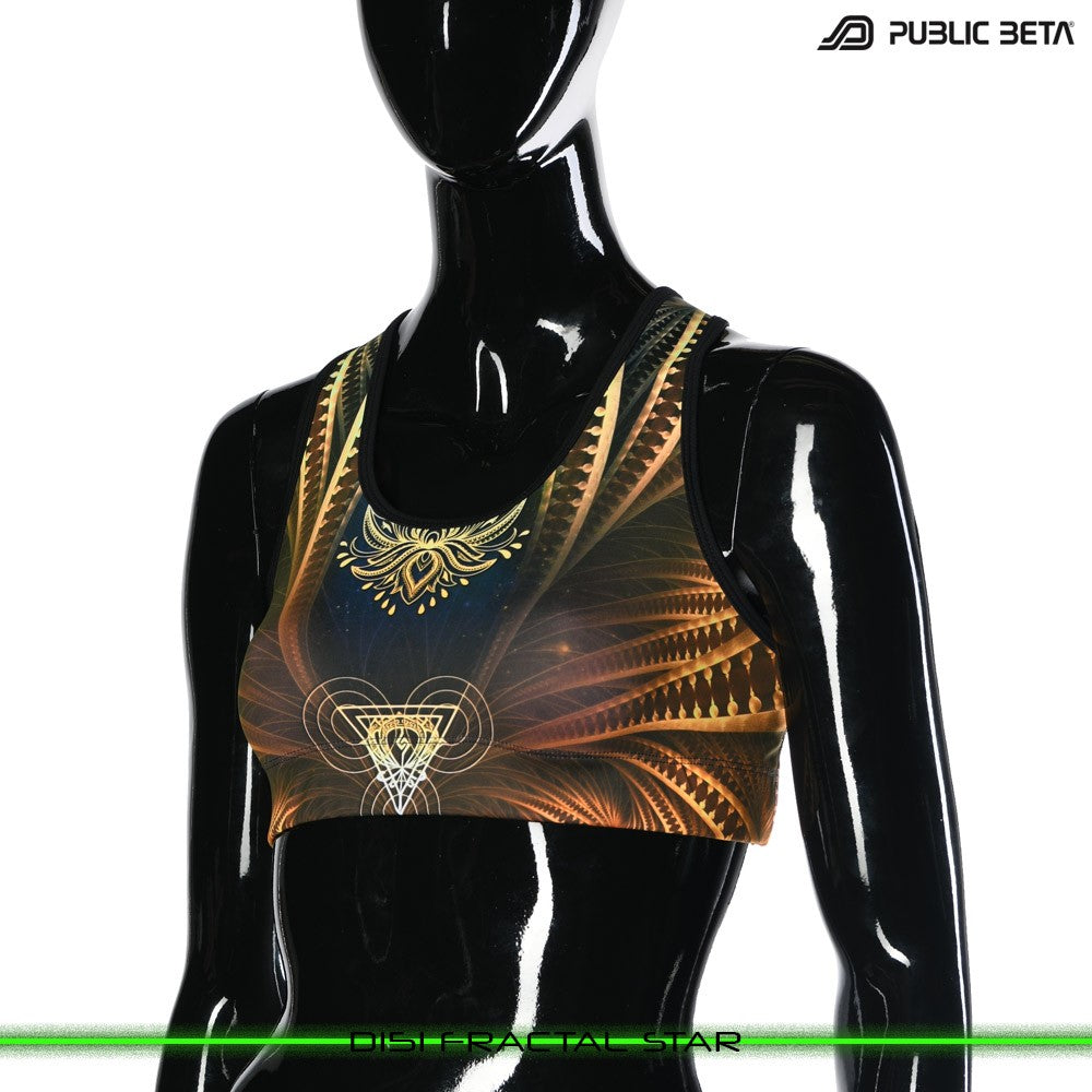 Fractal Star Psychedelc Clothing for Psychedelic Yogis, UV Active prints by Public Beta Wear