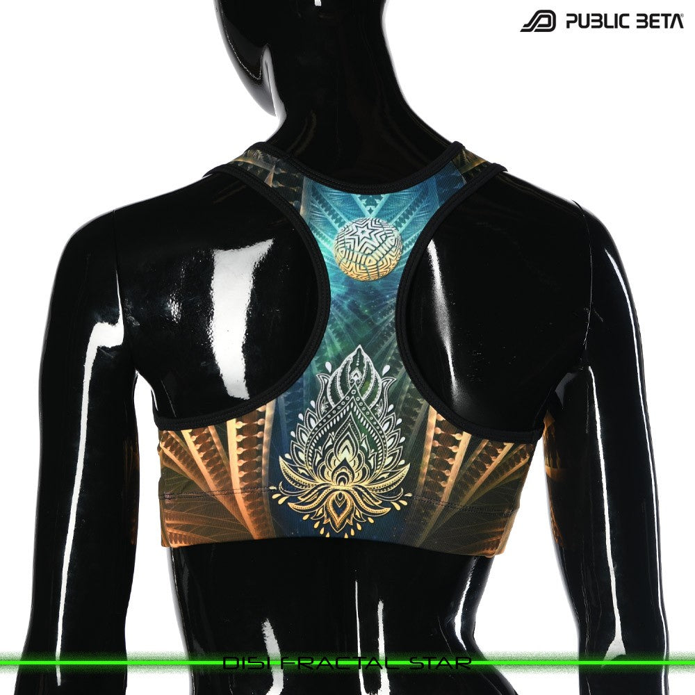 Fractal Star Psychedelc Clothing for Psychedelic Yogis, UV Active prints by Public Beta Wear