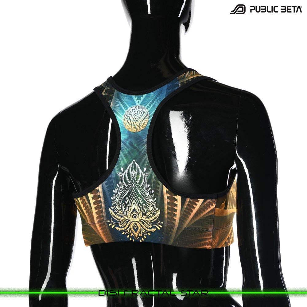 Fractal Star Psychedelc Clothing for Psychedelic Yogis, UV Active prints by Public Beta Wear