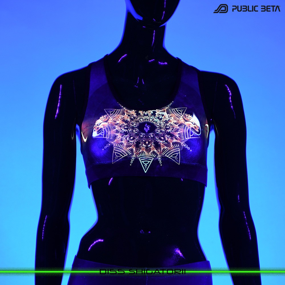 Shigatorii Psychedelc Clothing for Psychedelic Yogis, UV Active prints by Public Beta Wear