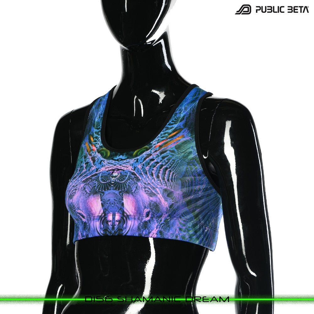 Shamanic Dream Psychedelc Clothing for Psychedelic Yogis, UV Active prints by Public Beta Wear