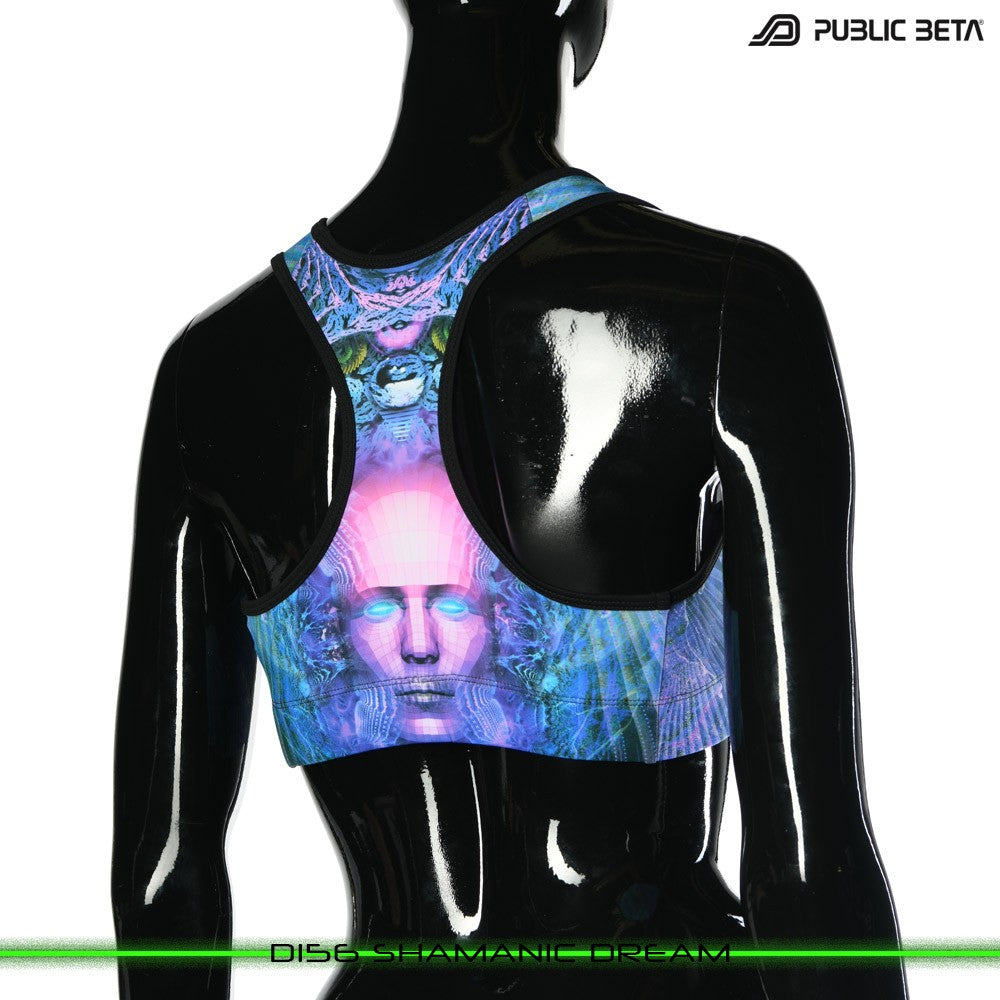 Shamanic Dream Psychedelc Clothing for Psychedelic Yogis, UV Active prints by Public Beta Wear