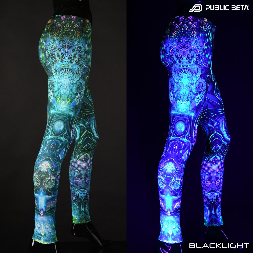 Mind Connection Blacklight Psytrance Leggings by Public Beta Wear