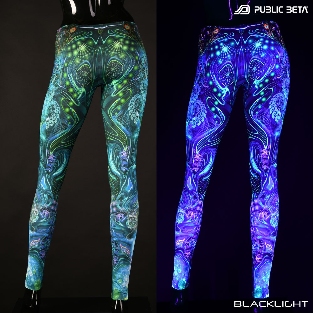 Mind Connection Blacklight Psytrance Leggings by Public Beta Wear