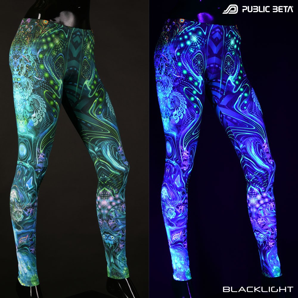 Mind Connection Blacklight Psytrance Leggings by Public Beta Wear