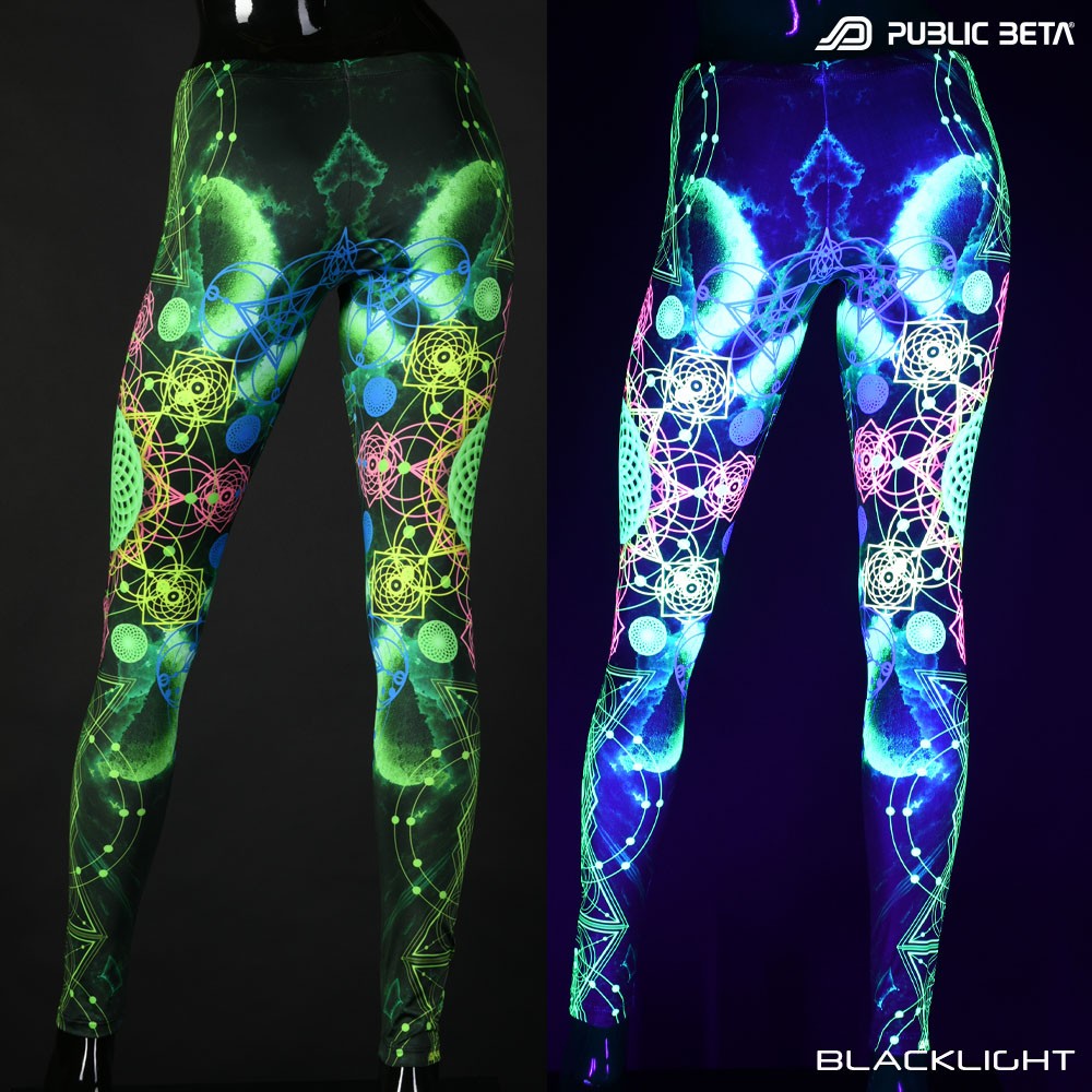 Vajra Psychedelic Trance Blacklight Leggings by Public Beta Wear
