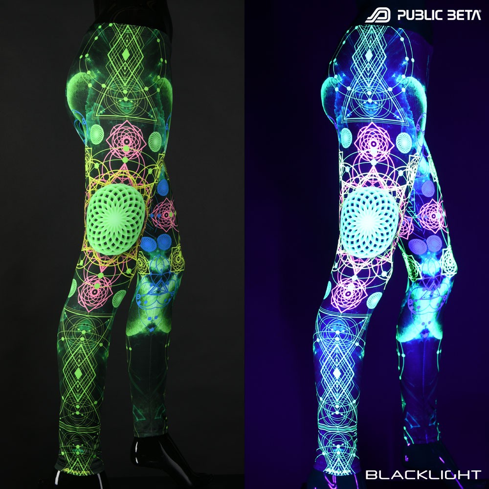 Vajra Psychedelic Trance Blacklight Leggings by Public Beta Wear