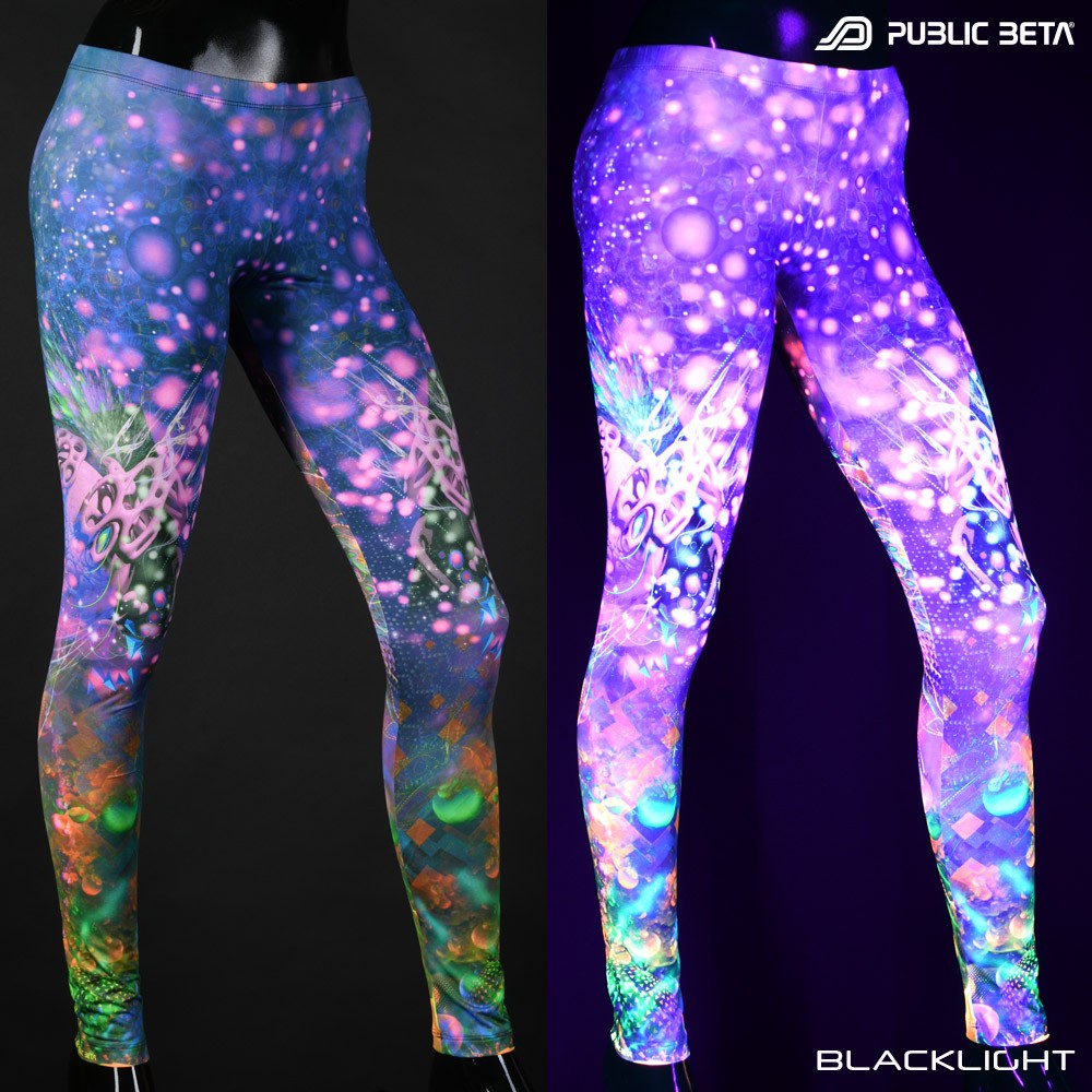 Metamorphosis Psytrance Blacklight Leggings by Public Veta Wear