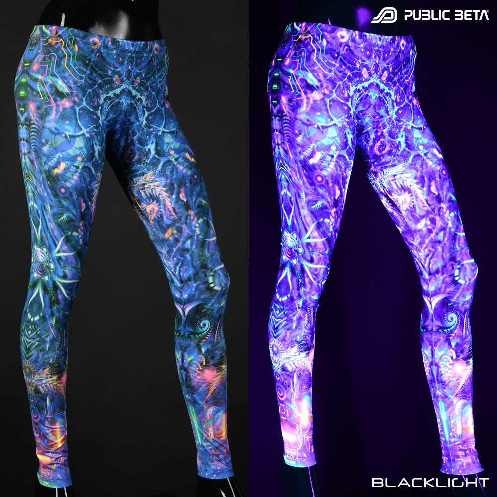 Unknown Dimension Psychedelic Blacklight Leggings by Public Beta Wear