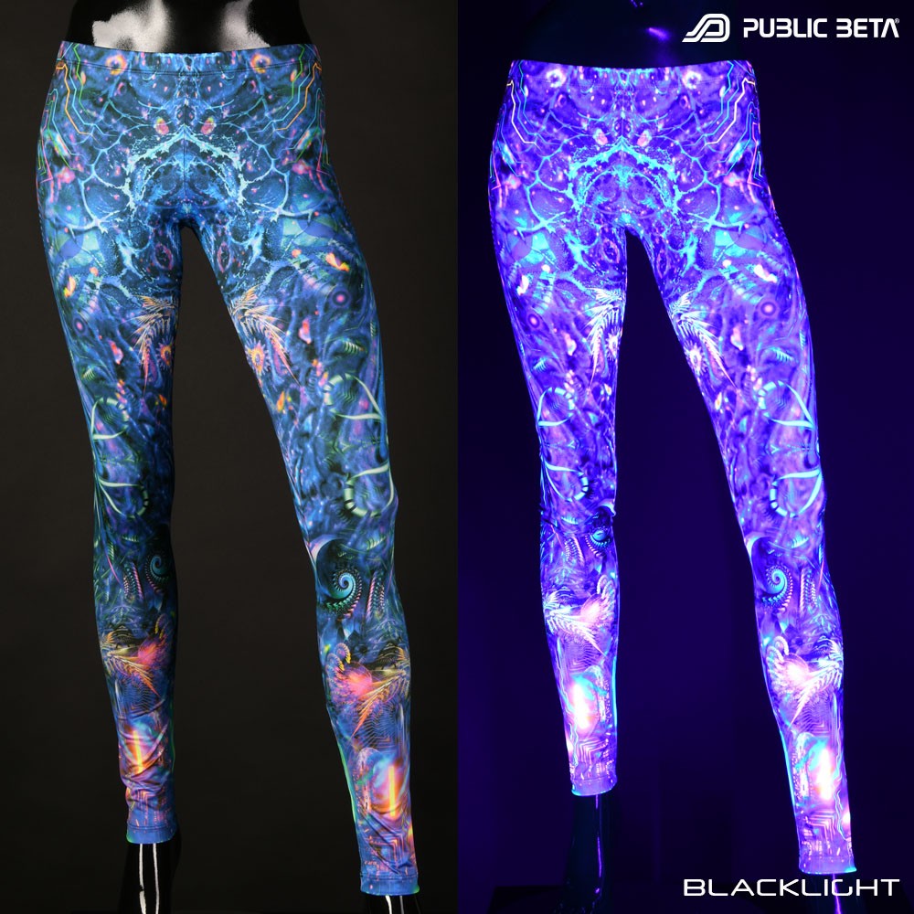 Unknown Dimension Psychedelic Blacklight Leggings by Public Beta Wear