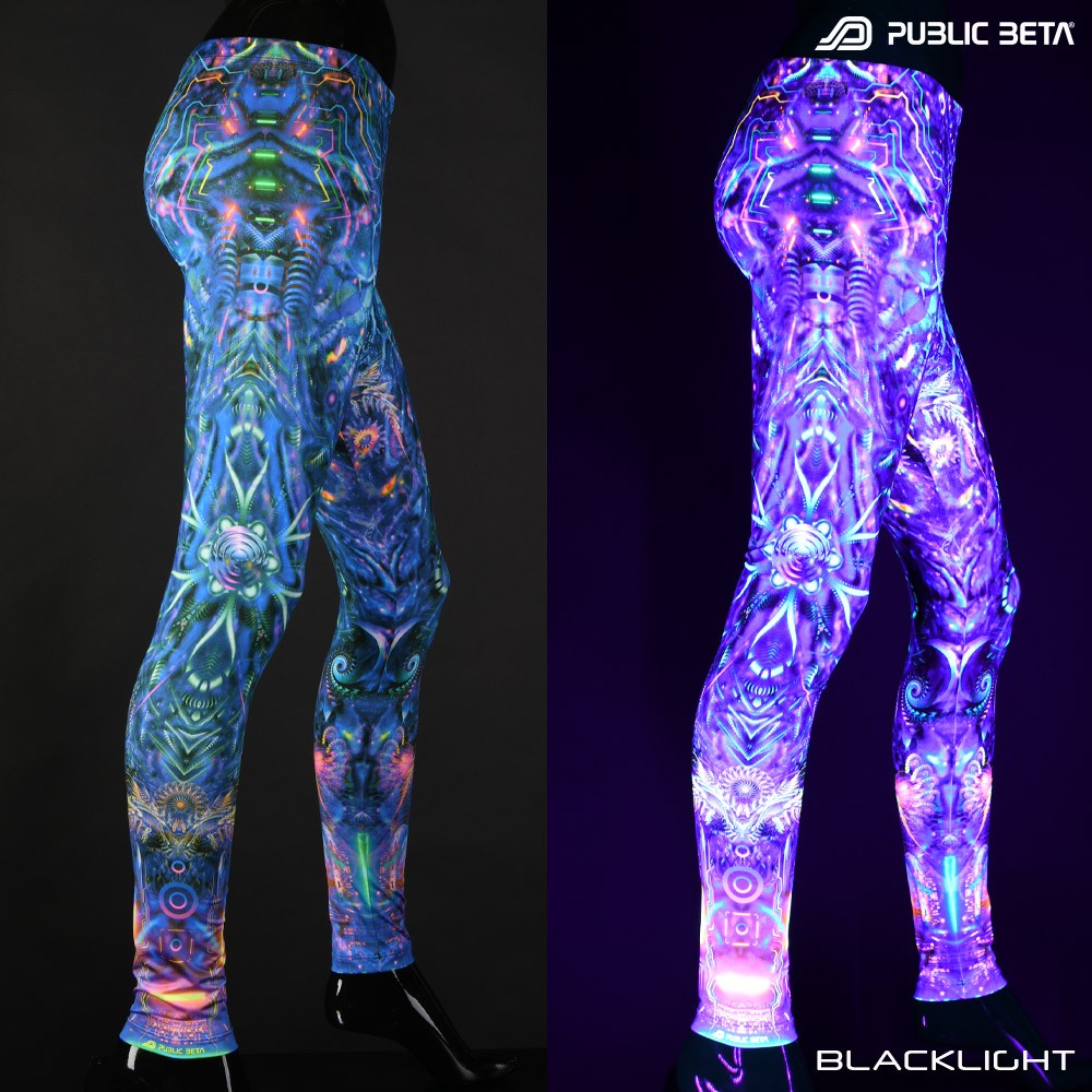 Unknown Dimension Psychedelic Blacklight Leggings by Public Beta Wear