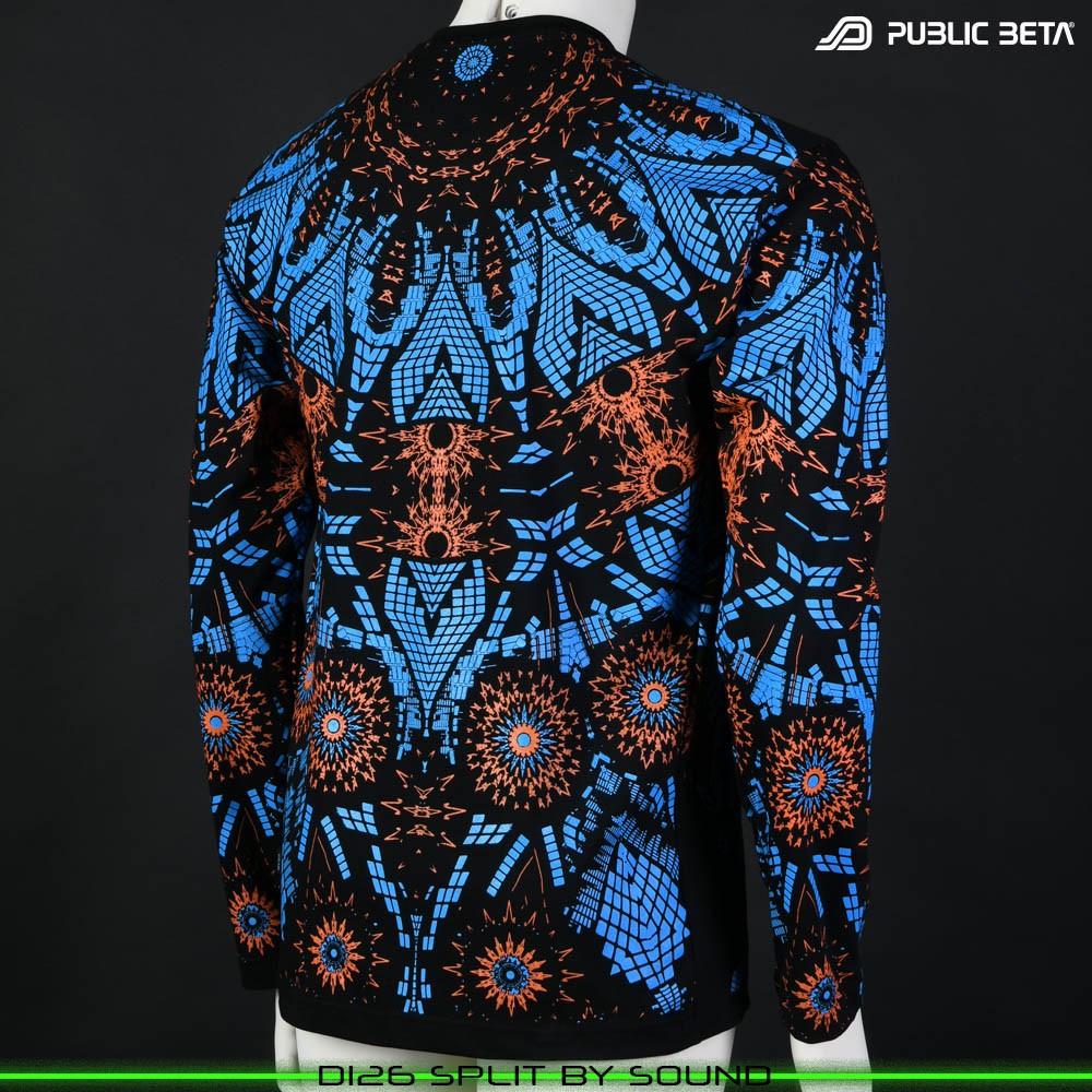 Split by Sound 100% Cotton Longsleeve Shirt with UV Active Print by Public Beta Wear