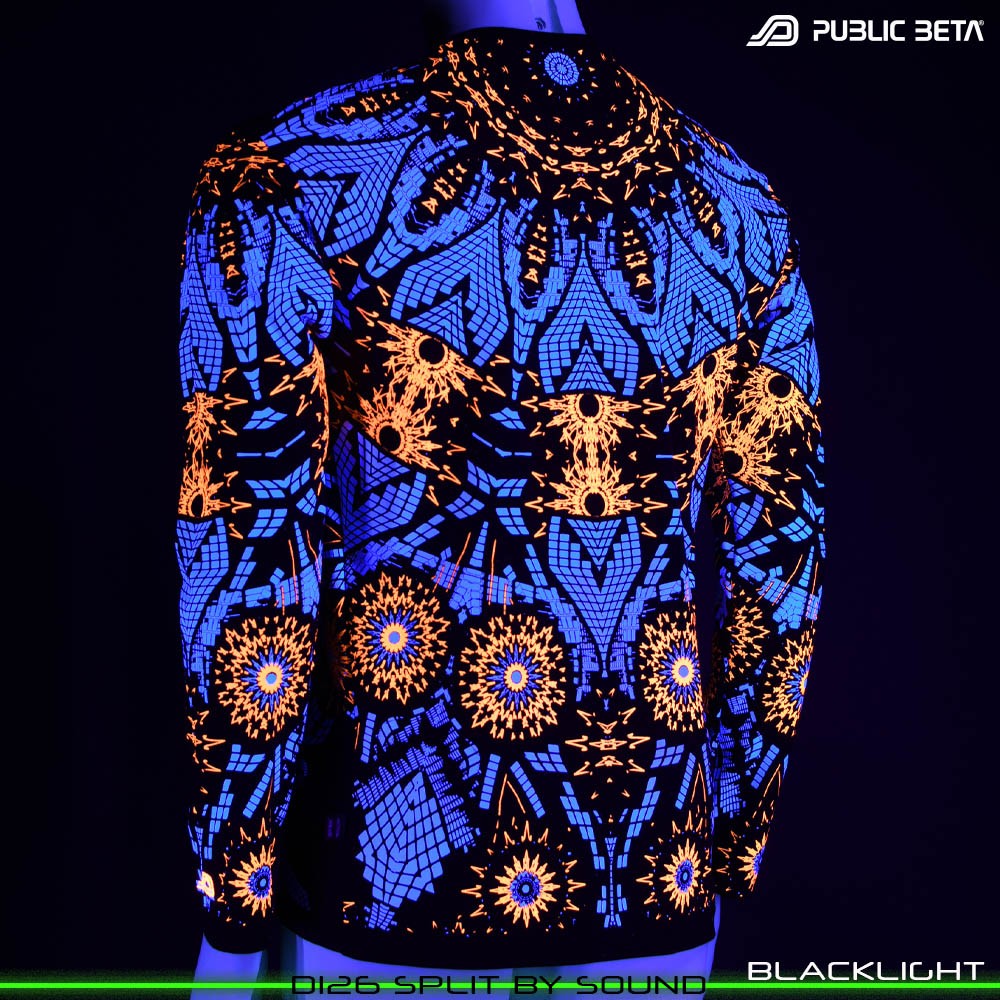Split by Sound 100% Cotton Longsleeve Shirt with UV Active Print by Public Beta Wear