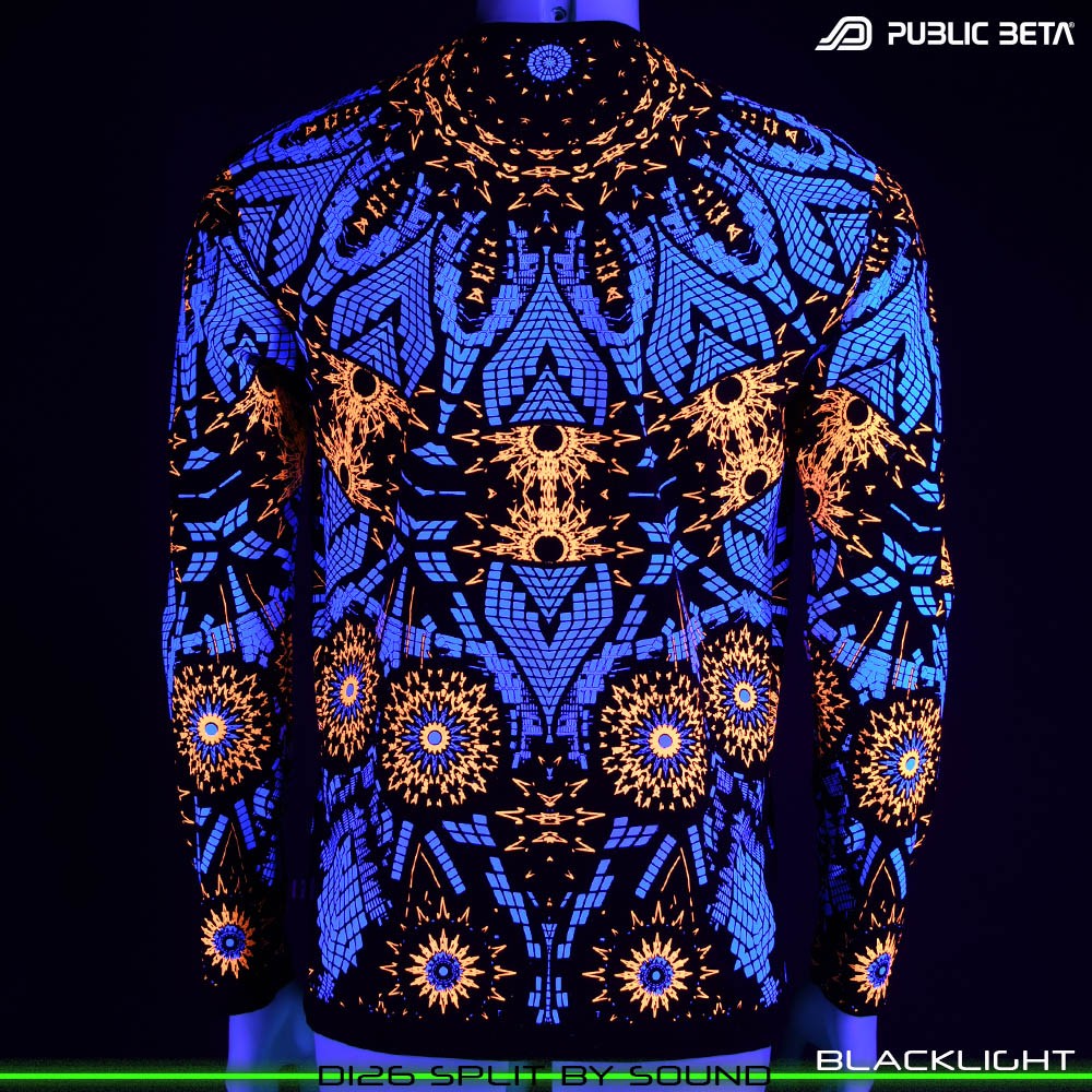 Split by Sound 100% Cotton Longsleeve Shirt with UV Active Print by Public Beta Wear