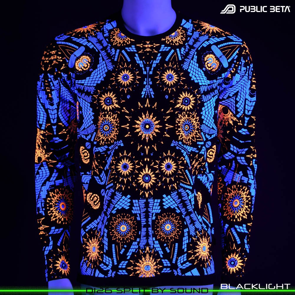 Split by Sound 100% Cotton Longsleeve Shirt with UV Active Print by Public Beta Wear