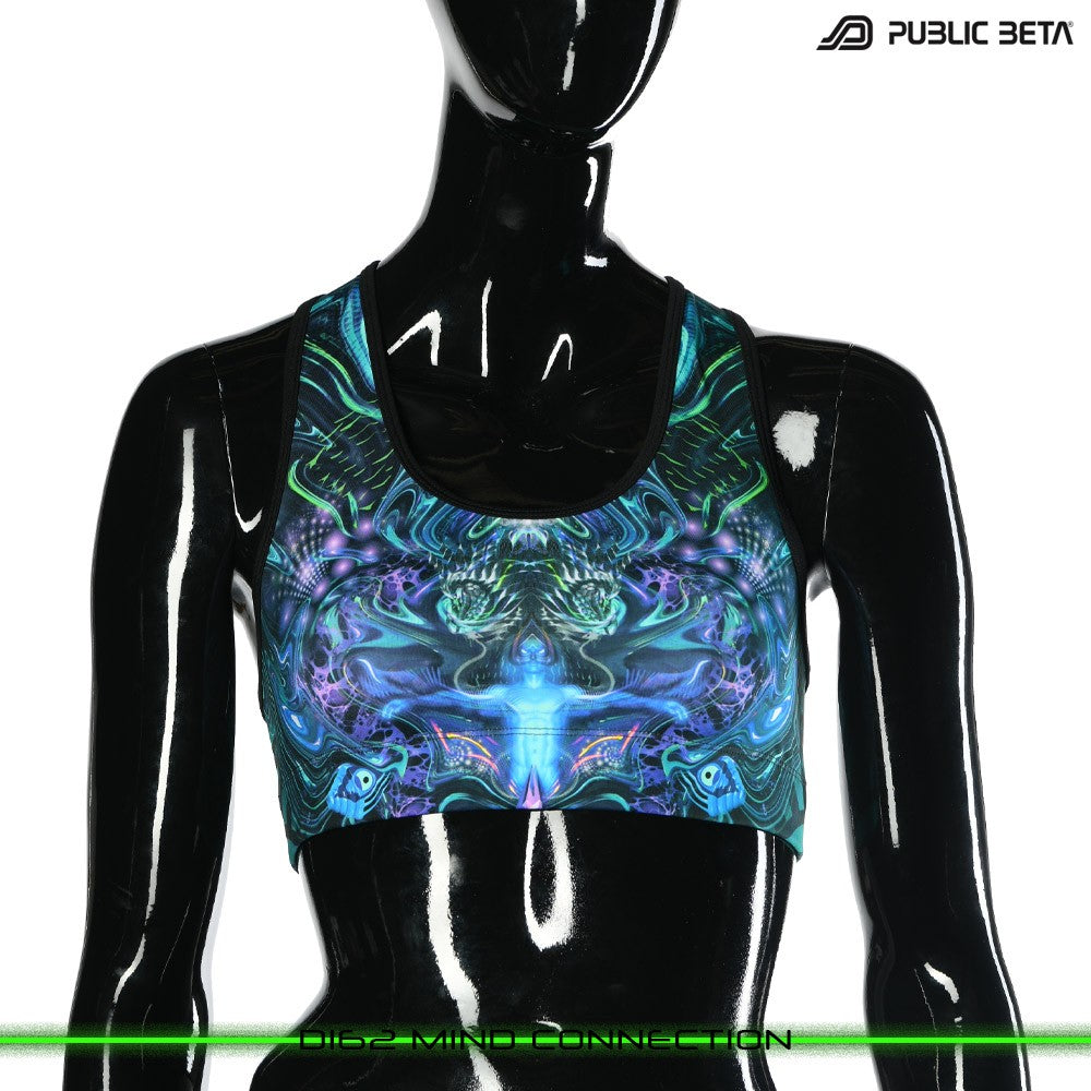 D162 Mind Connection Psychedelc Clothing for Psychedelic Yogis, UV Active prints by Public Beta Wear