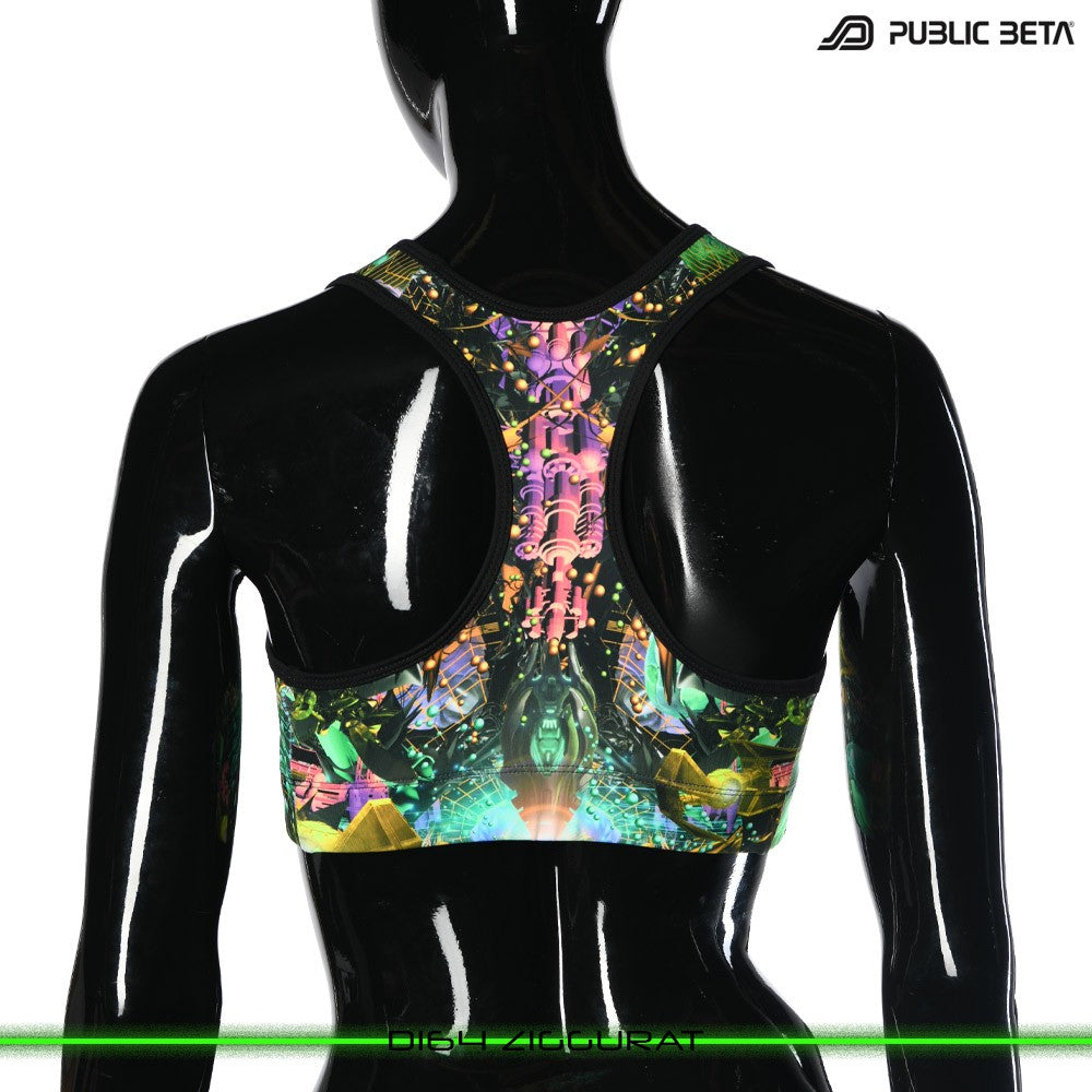 D164 Ziggurat Psychedelc Clothing for Psychedelic Yogis, UV Active prints by Public Beta Wear
