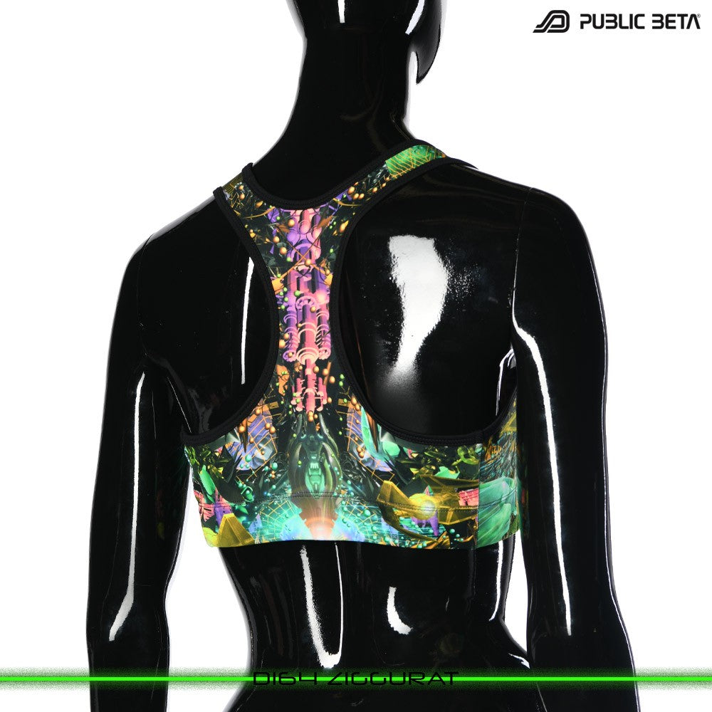 D164 Ziggurat Psychedelc Clothing for Psychedelic Yogis, UV Active prints by Public Beta Wear