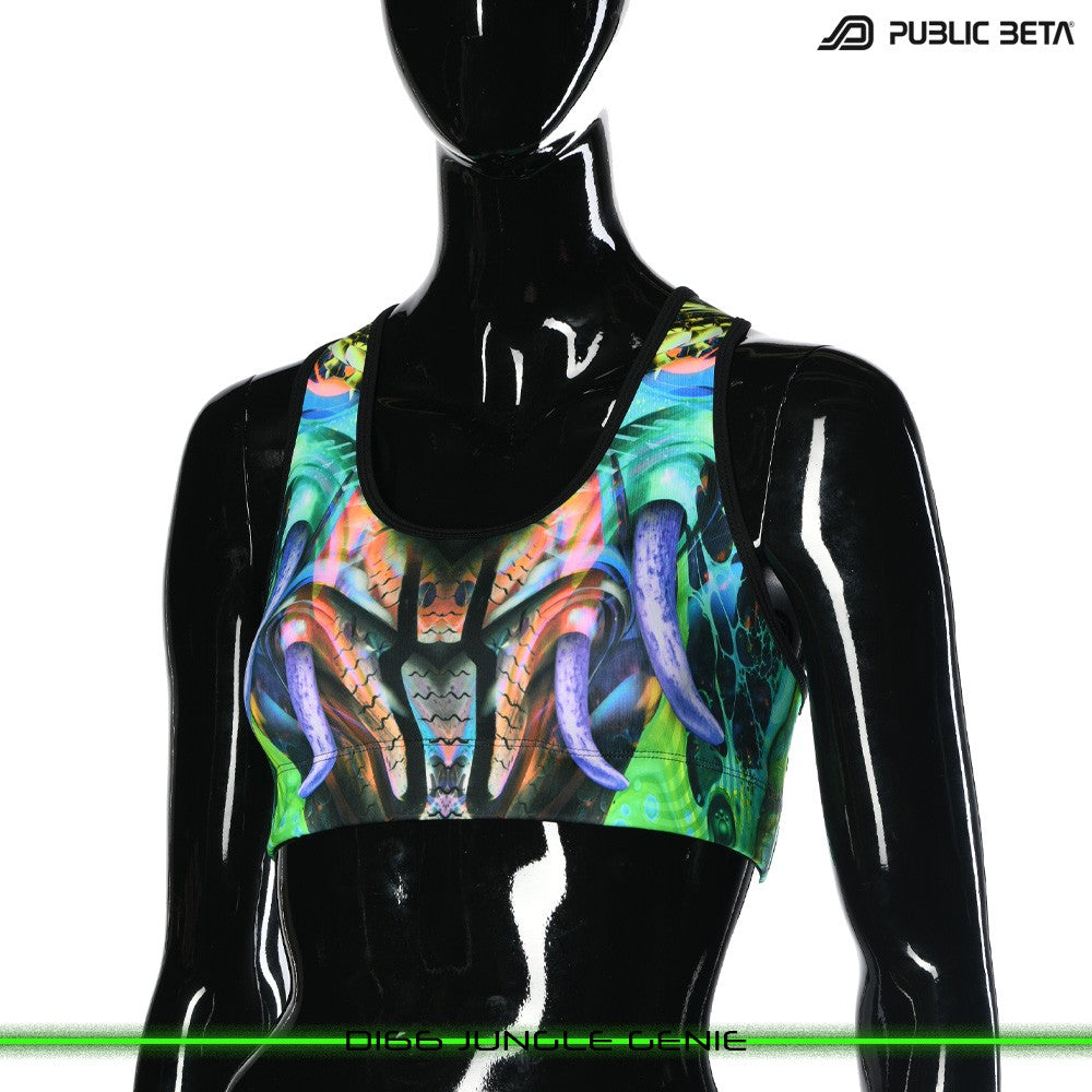 D166 Jungle Genie Psychedelc Clothing for Psychedelic Yogis, UV Active prints by Public Beta Wear