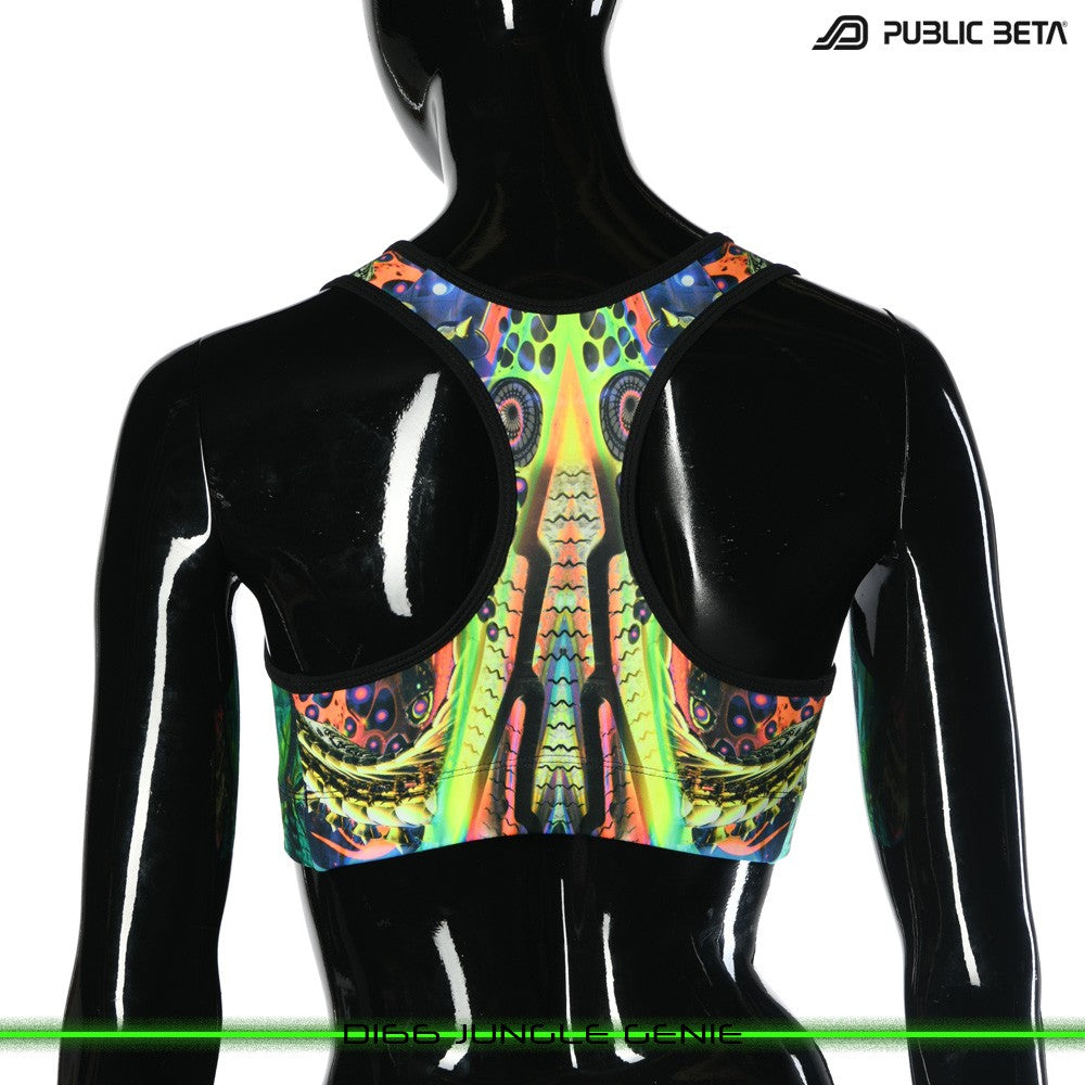 D166 Jungle Genie Psychedelc Clothing for Psychedelic Yogis, UV Active prints by Public Beta Wear