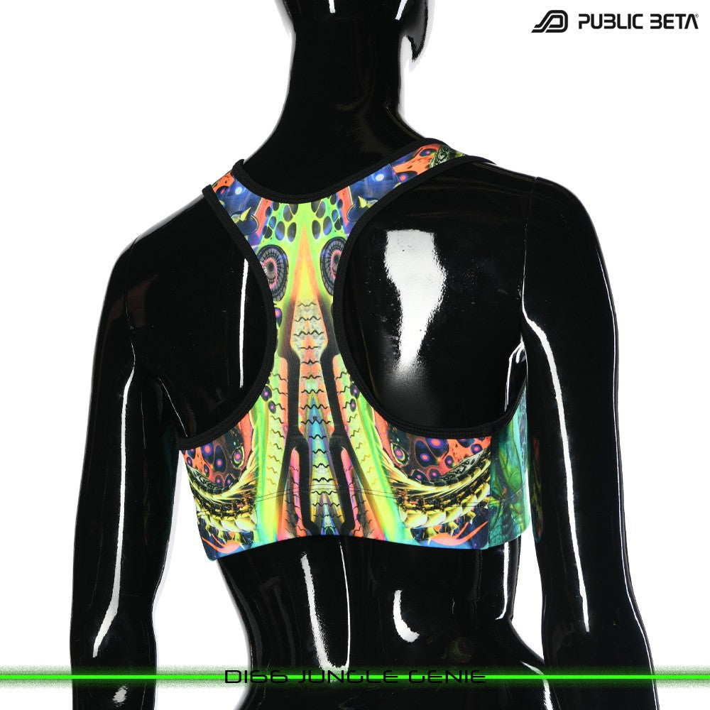 D166 Jungle Genie Psychedelc Clothing for Psychedelic Yogis, UV Active prints by Public Beta Wear