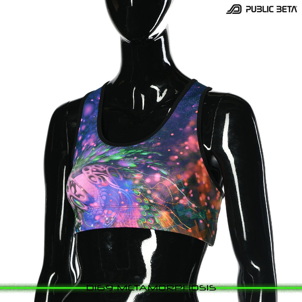 D169 Metamorphosis Psychedelc Clothing for Psychedelic Yogis, UV Active prints by Public Beta Wear