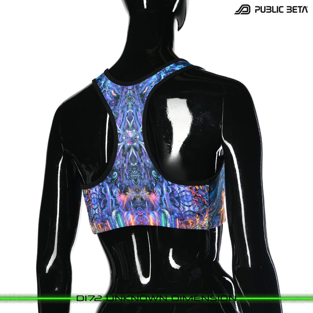D172 Unknown Dimension Psychedelc Clothing for Psychedelic Yogis, UV Active prints by Public Beta Wear