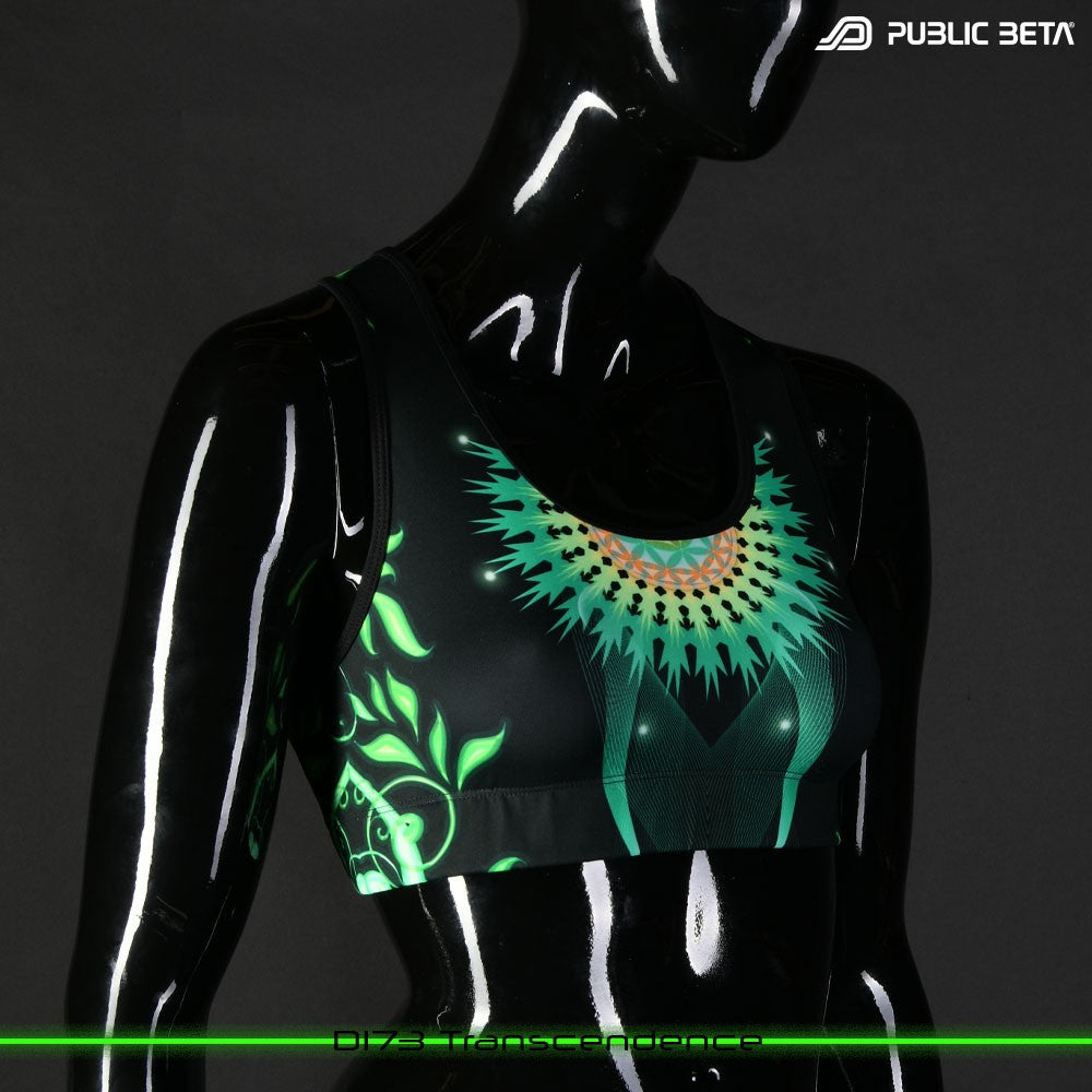 Transcendence Psychedelc Clothing for Psychedelic Yogis, UV Active prints by Public Beta Wear