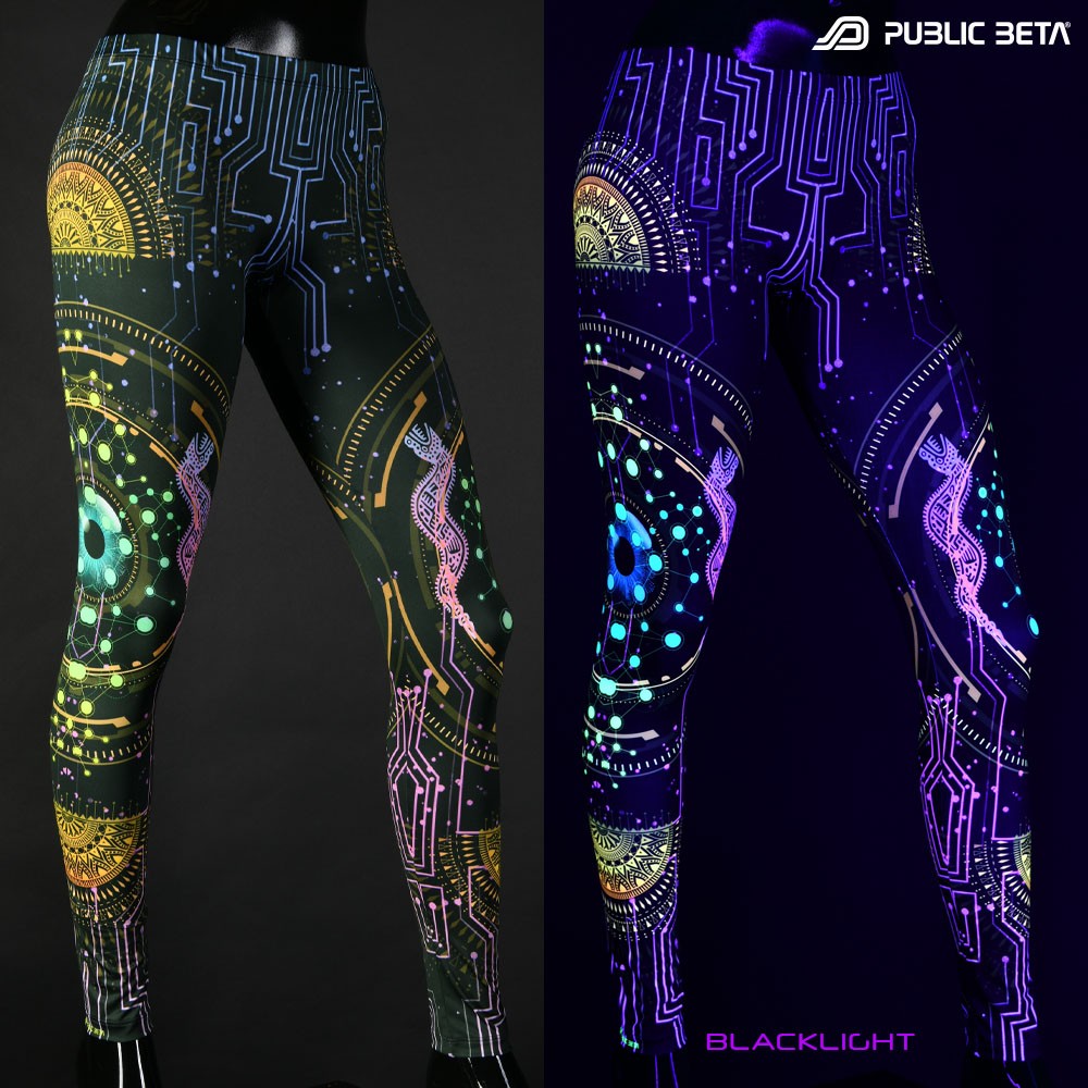 Third Eye Psychedelic pattern,  printed blacklight psywear by Public Beta Wear