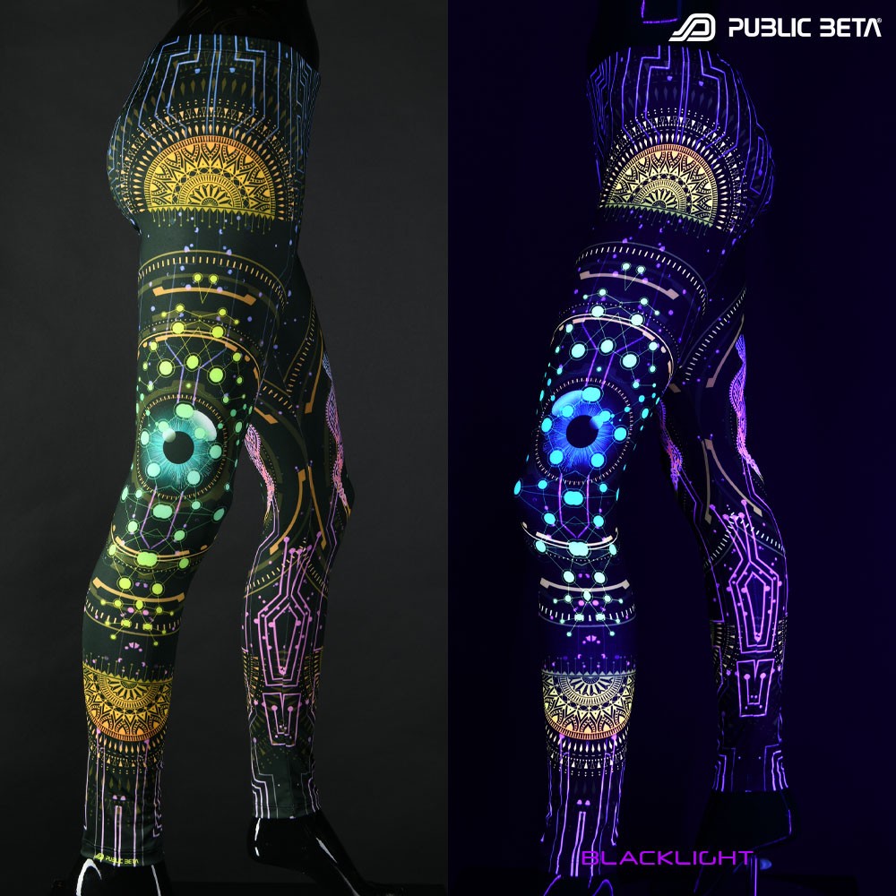 Third Eye Psychedelic pattern,  printed blacklight psywear by Public Beta Wear