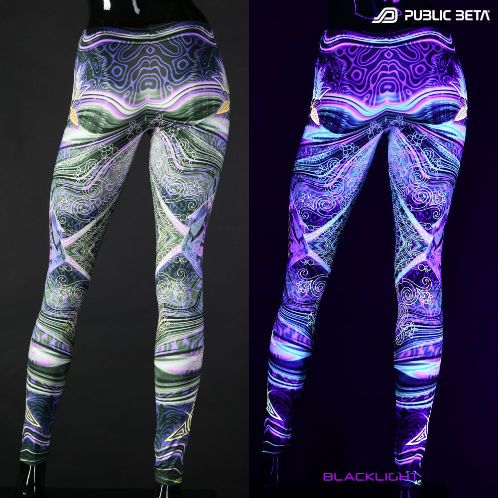 Liquid Dream Psychedelic pattern,  blacklight printed psywear by Public Beta Wear