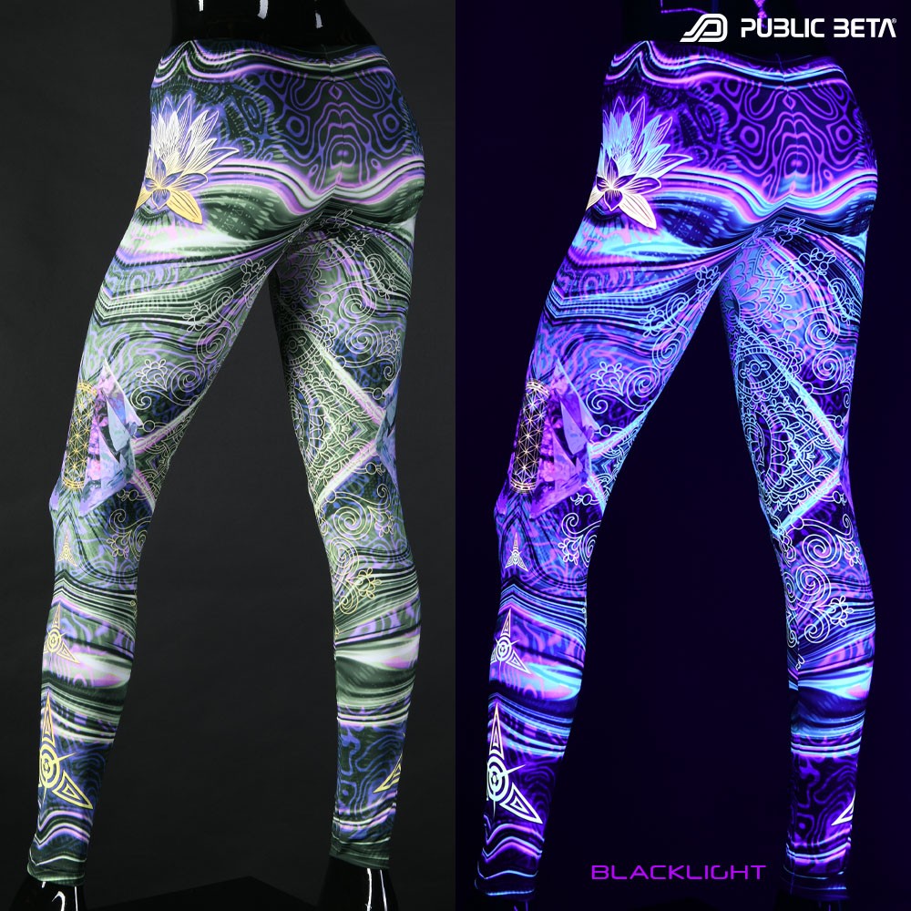 Liquid Dream Psychedelic pattern,  blacklight printed psywear by Public Beta Wear