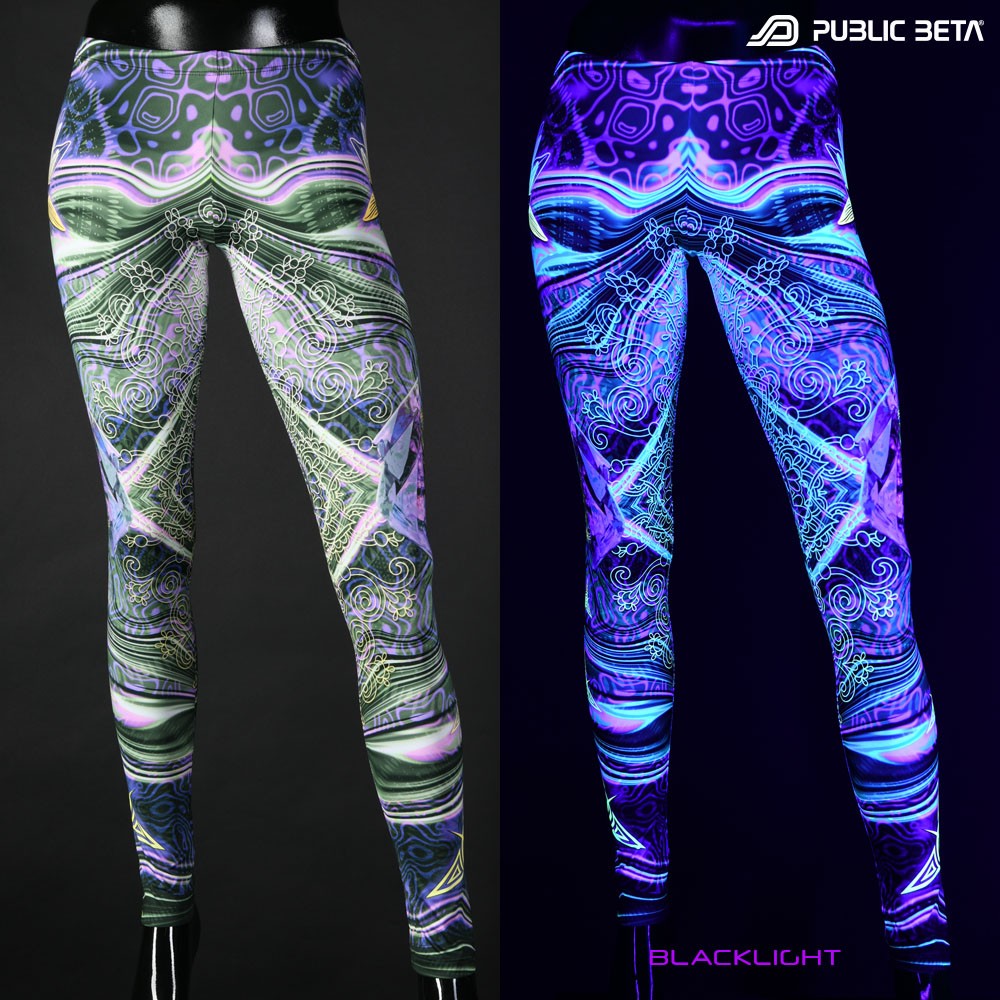 Liquid Dream Psychedelic pattern,  blacklight printed psywear by Public Beta Wear