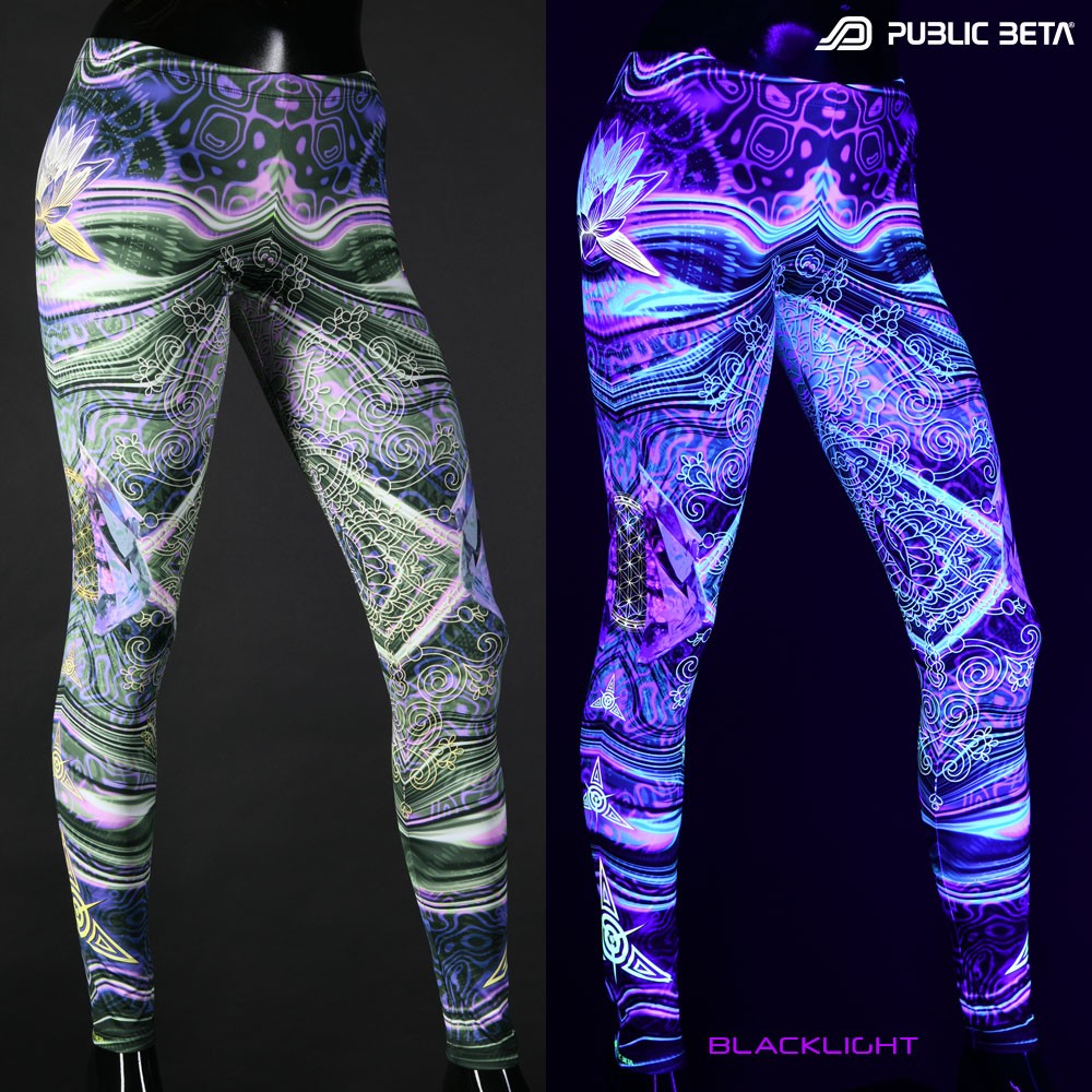 Liquid Dream Psychedelic pattern,  blacklight printed psywear by Public Beta Wear