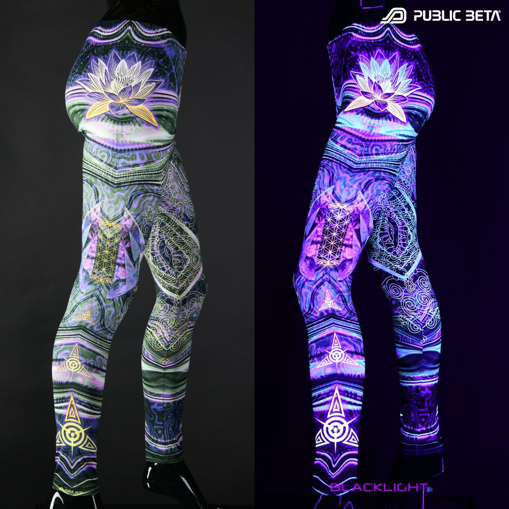Liquid Dream Psychedelic pattern,  blacklight printed psywear by Public Beta Wear