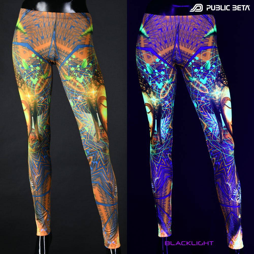 Psychedelic pattern, Buddha printed blacklight psywear by Public Beta Wear