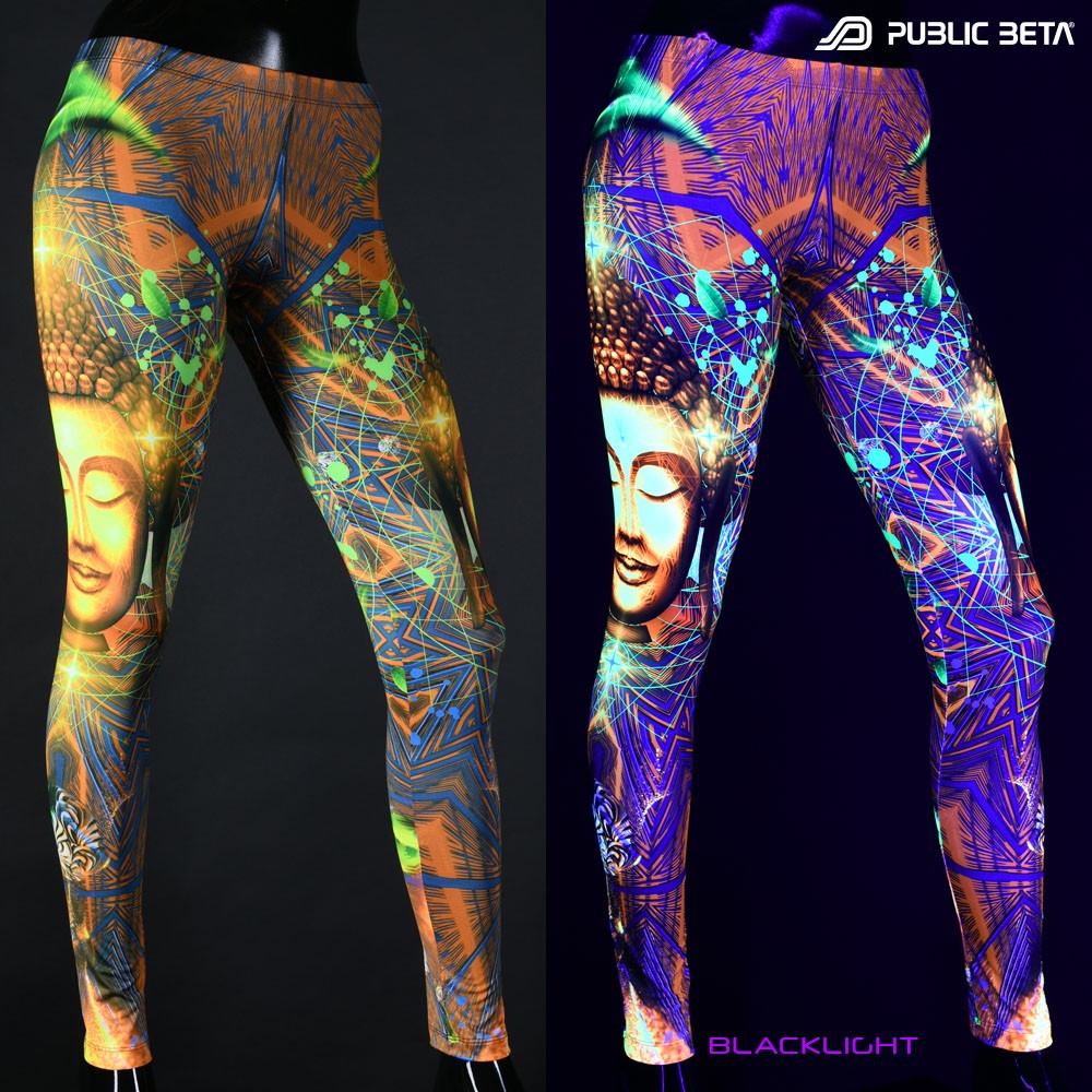 Psychedelic pattern, Buddha printed blacklight psywear by Public Beta Wear