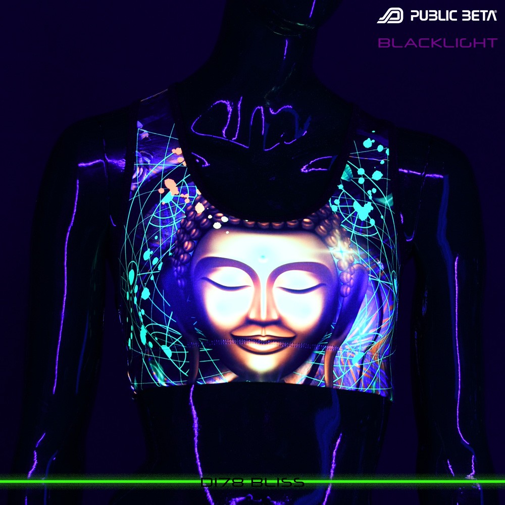 Public Beta Wear Bliss Psytrance Blacklight Active Top Festival Wear